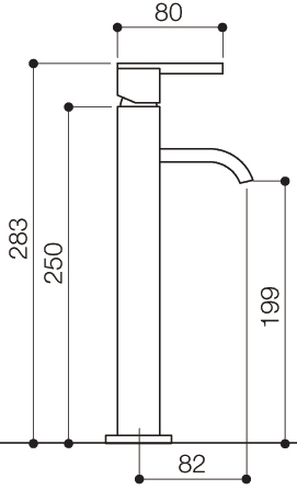 Cloakroom Mono Basin Mixer Tap, 283mm High. additional image