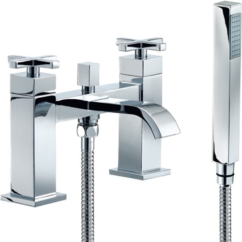 Bath Shower Mixer Tap With Shower Kit (Chrome). additional image