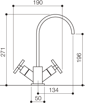 Mono Basin Mixer Tap (Chrome). additional image