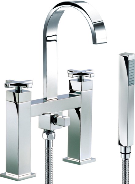 Bath Shower Mixer Tap With Shower Kit (High Spout). additional image