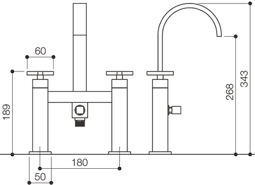 Bath Shower Mixer Tap With Shower Kit (High Spout). additional image