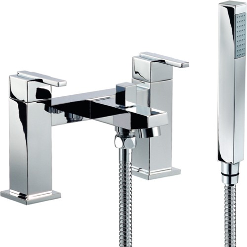 Bath Shower Mixer Tap With Shower Kit (Chrome). additional image