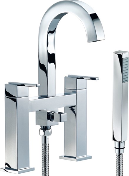 Bath Shower Mixer Tap With Shower Kit (High Spout). additional image