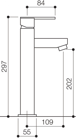 Basin Mixer Tap, Freestanding, 297mm High. additional image