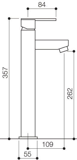 Basin Mixer Tap, Freestanding, 357mm High. additional image