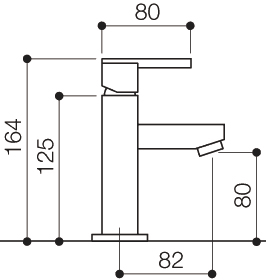 Cloakroom Mono Basin Mixer Tap, 164mm High. additional image