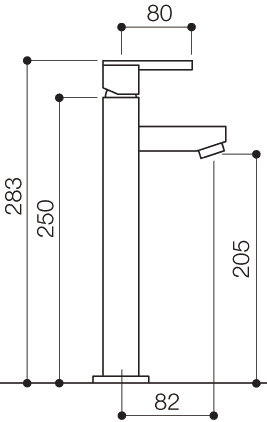 Cloakroom Mono Basin Mixer Tap, 283mm High. additional image