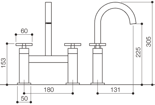 Bath Filler Tap (High Spout, Chrome). additional image