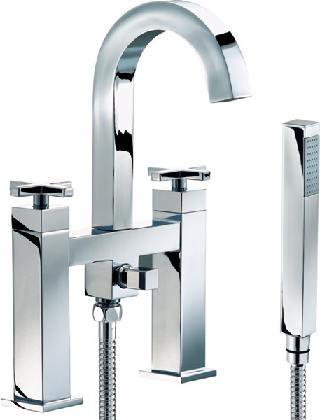 Bath Shower Mixer Tap With Shower Kit (High Spout). additional image