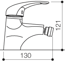 Mono Bidet Mixer Tap With Pop Up Waste (Chrome). additional image