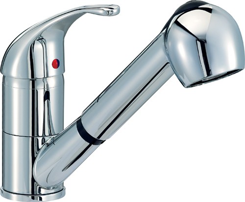 Titan Monoblock Kitchen Tap With Pull Out Rinser (Chrome). additional image