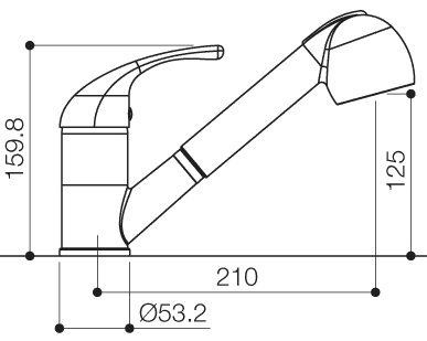 Titan Monoblock Kitchen Tap With Pull Out Rinser (Chrome). additional image