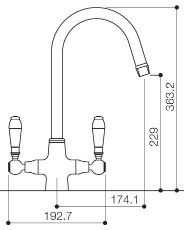 Marseille Monoblock Kitchen Tap With Swivel Spout (Chrome). additional image