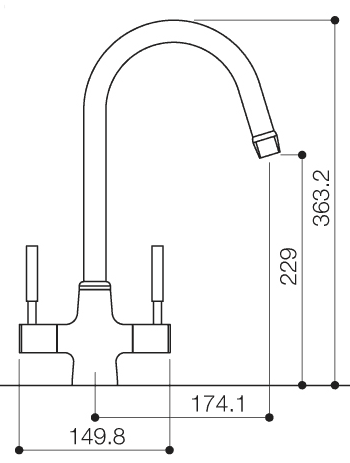 Astor Monoblock Kitchen Tap With Swivel Spout (Chrome). additional image