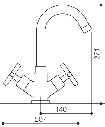 Apollo Monoblock Kitchen Tap With Swivel Spout (Chrome). additional image