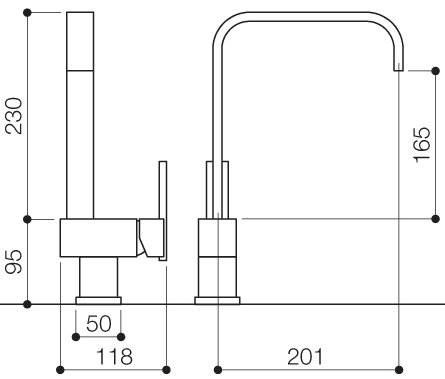 Flow Monoblock Kitchen Tap With Swivel Spout (Chrome). additional image