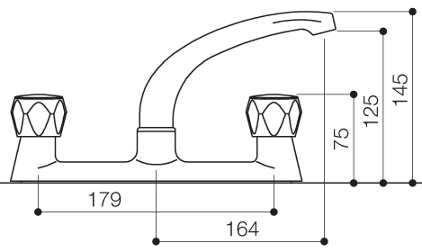 Alpha Deck Sink Mixer Tap With Swivel Spout (Chrome). additional image