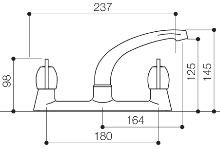 Alpha Lever Deck Sink Mixer Tap With Swivel Spout (Chrome). additional image