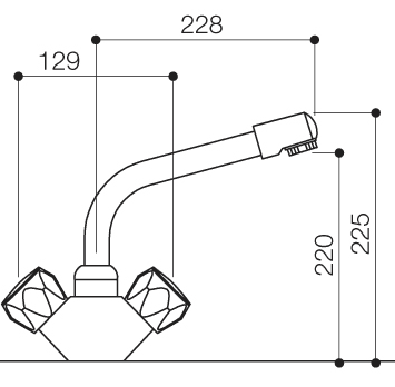 Alpha Monoblock Kitchen Tap With Swivel Spout (Chrome). additional image