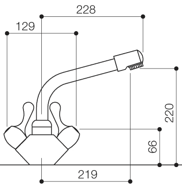 Alpha Lever Monoblock Kitchen Tap With Swivel Spout. additional image