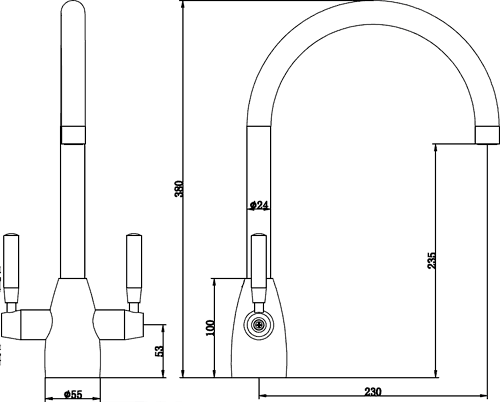 Rumba Kitchen Mixer Tap, Swivel Spout (Brushed Nickel). additional image