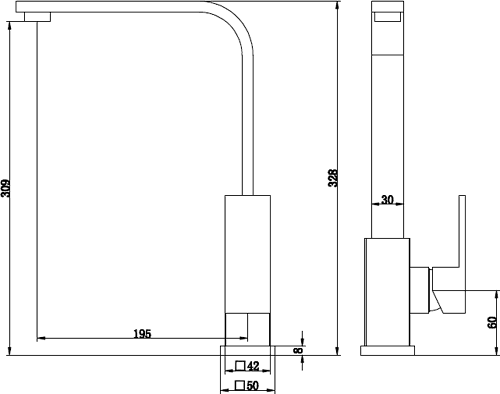 Shuffle Kitchen Mixer Tap, Swivel Spout (Brushed Nickel). additional image