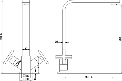 Iggy Kitchen Mixer Tap With Swivel Spout (Chrome). additional image