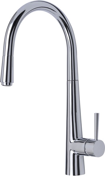 Palazzo Kitchen Tap With Pull Out Rinser (Chrome). additional image