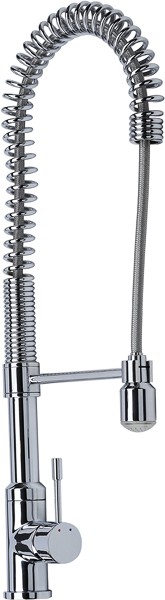 Spring Kitchen Mixer Tap With Pull Out Rinser (Chrome). additional image