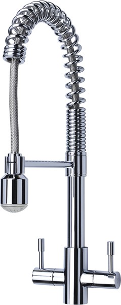 Groove Kitchen Mixer Tap With Pull Out Rinser (Chrome). additional image