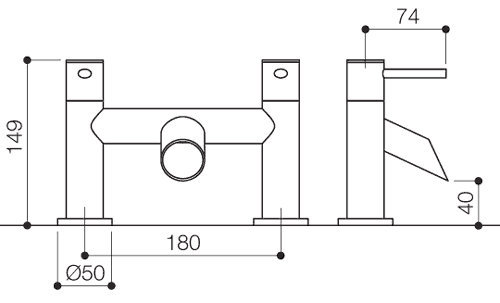 Bath Filler Tap (Chrome). additional image