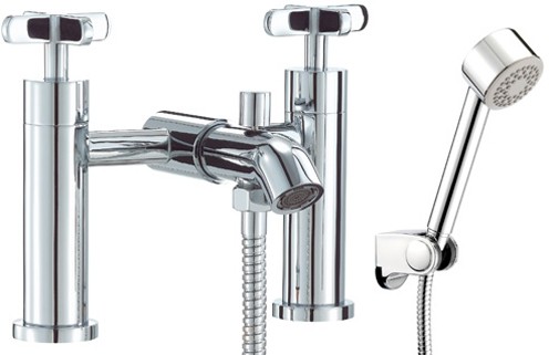 Bath Shower Mixer Tap With Shower Kit (Chrome). additional image