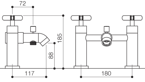 Bath Shower Mixer Tap With Shower Kit (Chrome). additional image