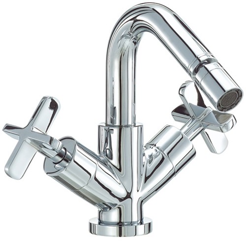 Mono Bidet Mixer Tap With Pop-Up Waste (Chrome). additional image