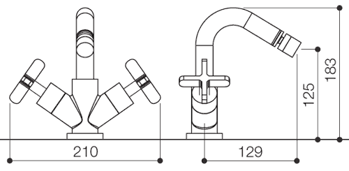 Mono Bidet Mixer Tap With Pop-Up Waste (Chrome). additional image