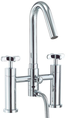 Bath Shower Mixer Tap With Shower Kit (High Spout). additional image