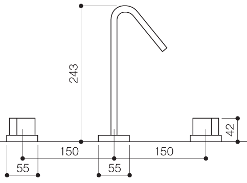 3 Tap Hole Bath Filler Tap (Chrome). additional image