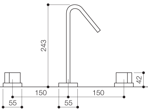 3 Tap Hole Basin Mixer Tap With Click-Clack Waste (Chrome). additional image