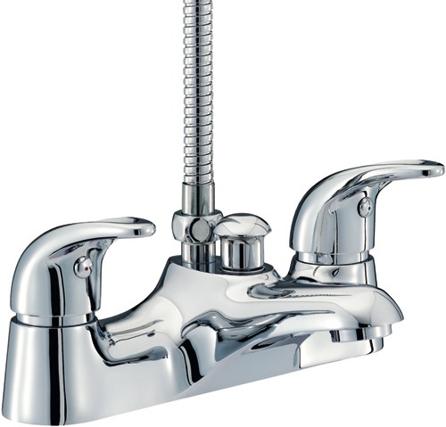 Bath Shower Mixer Tap With Shower Kit (Chrome). additional image