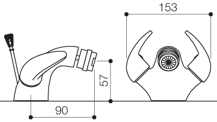 Mono Bidet Mixer Tap With Pop Up Waste (Chrome). additional image