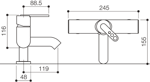 Bath Filler Tap (Chrome). additional image