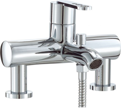 Bath Shower Mixer Tap With Shower Kit (Chrome). additional image