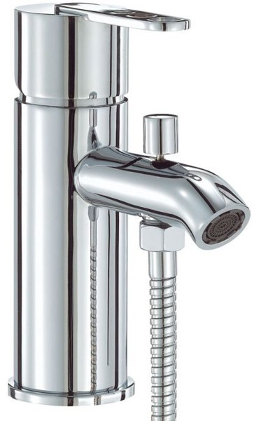 One Tap Hole Bath Shower Mixer Tap With Shower Kit (Chrome). additional image