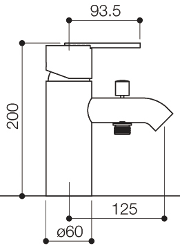 One Tap Hole Bath Shower Mixer Tap With Shower Kit (Chrome). additional image