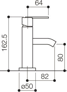 Cloakroom Mono Basin Mixer Tap, 163mm High. additional image