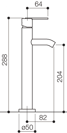 Cloakroom Mono Basin Mixer Tap, 288mm High. additional image