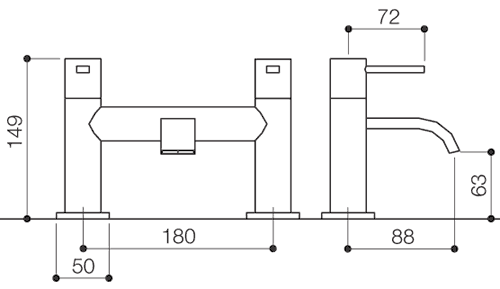 Bath Filler Tap (Chrome). additional image