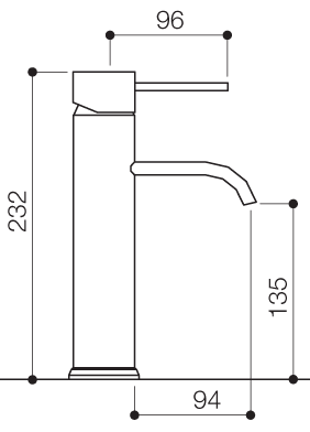 Basin Mixer Tap, Freestanding, 232mm High (Chrome). additional image