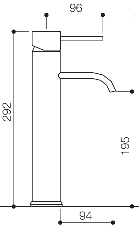 Basin Mixer Tap, Freestanding, 292mm High (Chrome). additional image