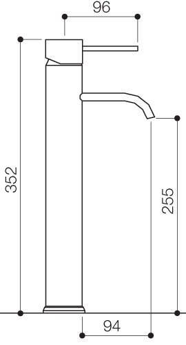 Basin Mixer Tap, Freestanding, 352mm High (Chrome). additional image